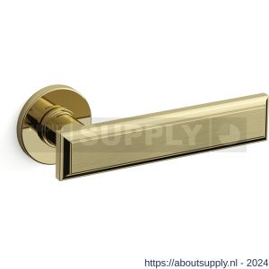 Mandelli1953 1741R Kuki deurkruk gatdeel op rozet 50x6 mm rechtswijzend messing gepolijst-mat messing - S21009835 - afbeelding 1