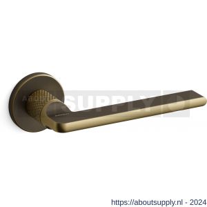 Mandelli1953 1751R Grint deurkruk gatdeel op rozet 50x6 mm rechtswijzend gegraveerd mat brons - S21012051 - afbeelding 1