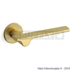 Mandelli1953 3191L Ara deurkruk gatdeel op rozet 51x6 mm linkswijzend mat messing-messing gepolijst - S21009892 - afbeelding 1