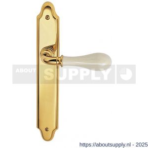 Mandelli1953 640R PC72 Doge deurkruk gatdeel op langschild 260x47 mm PC72 rechtswijzend messing gepolijst - S21013495 - afbeelding 1