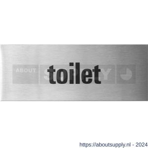 GPF Bouwbeslag RVS 0401.09.0004 deurbordje Toilet rechthoekig 50x130x1 mm zelfklevend RVS mat geborsteld - S21011490 - afbeelding 1
