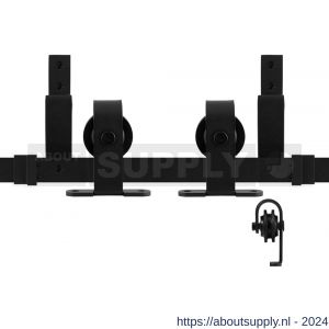 GPF Bouwbeslag ZwartWit 0558.61 dubbel schuifdeursysteem Mutka zwart 170 cm zwart - S21007885 - afbeelding 1