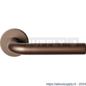 GPF Bouwbeslag Anastasius 1000.A2-00 Aka L-model 19 mm deurkruk op ronde rozet 50x8 mm Bronze blend - S21010588 - afbeelding 1