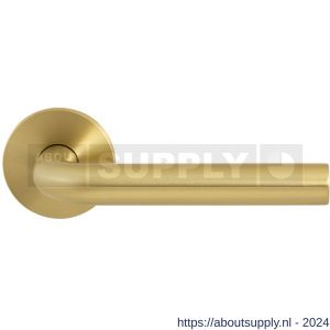 GPF Bouwbeslag Entree 100VRP4R L-model 19 mm deurkruk gatdeel op rozet 53x6,5 mm rechtswijzend PVD messing satin - S21009981 - afbeelding 1