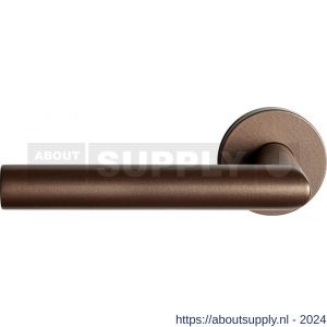 GPF Bouwbeslag Anastasius 1015.A2-00 L/R Toi L-haaks model 19 mm deurkruk gatdeel op ronde rozet 50x8 mm links-rechtswijzend Bronze blend - S21009992 - afbeelding 1