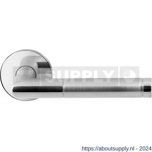 GPF Bouwbeslag RVS 1040.49/09-00 Kohu Duo deurkruk op ronde rozet 50x8 mm RVS gepolijst-RVS mat geborsteld - S21013817 - afbeelding 1