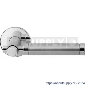 GPF Bouwbeslag RVS 2075.49/09-00 Moko Duo deurkruk op ronde rozet 50x8 mm RVS gepolijst-RVS mat geborsteld - S21013846 - afbeelding 1