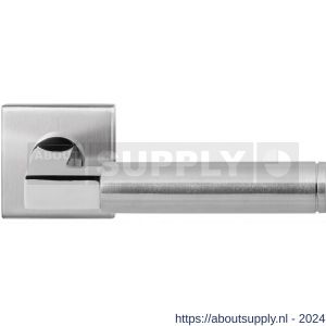 GPF Bouwbeslag RVS 2080.09/49-02 Kuri Duo deurkruk op vierkant rozet 50x50x8 mm RVS mat geborsteld-RVS gepolijst - S21013849 - afbeelding 1