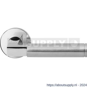 GPF Bouwbeslag RVS 2080.49/09-00 Kuri Duo deurkruk op ronde rozet 50x8 mm RVS gepolijst-RVS mat geborsteld - S21013853 - afbeelding 1