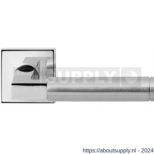 GPF Bouwbeslag RVS 2080.49/09-02 Kuri Duo deurkruk op vierkant rozet 50x50x8 mm RVS gepolijst-RVS mat geborsteld - S21013854 - afbeelding 1