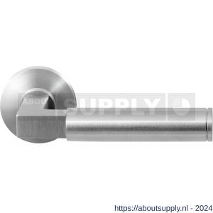 GPF Bouwbeslag RVS 2082.09-00 Kuri deurkruk op ronde rozet 50x8 mm RVS mat geborsteld - S21009253 - afbeelding 1