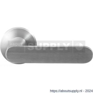 GPF Bouwbeslag RVS 2095.09/49-00 Knipo deurkruk op ronde rozet 50x8 mm RVS mat geborsteld-RVS gepolijst - S21013858 - afbeelding 1