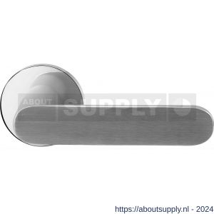 GPF Bouwbeslag RVS 2095.49/09-00 Knipo deurkruk op ronde rozet 50x8 mm RVS gepolijst-RVS mat geborsteld - S21013860 - afbeelding 1