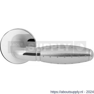 GPF Bouwbeslag RVS 3000.49/09-00 Knipo deurkruk op ronde rozet 50x8 mm RVS gepolijst-RVS mat geborsteld - S21013864 - afbeelding 1