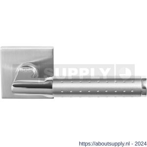 GPF Bouwbeslag RVS 3010.09/49-02 Taura Duo deurkruk op vierkante rozet 50x50x8 mm RVS mat geborsteld-RVS gepolijst - S21013866 - afbeelding 1