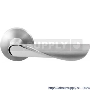 GPF Bouwbeslag RVS 3020.09/49-00 Moana deurkruk op ronde rozet 50x8 mm RVS mat geborsteld-RVS gepolijst - S21013870 - afbeelding 1
