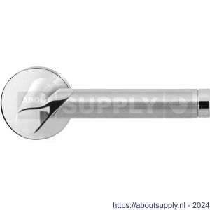 GPF Bouwbeslag RVS 3025.49/09-00 Horo Duo deurkruk op ronde rozet 50x8 mm RVS gepolijst-RVS mat geborsteld - S21013879 - afbeelding 1