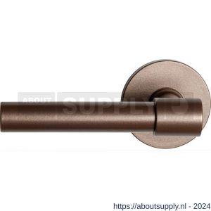 GPF Bouwbeslag Anastasius 3041.A2-05 L Hipi Deux deurkruk 103 mm op ronde rozet 50x6 mm linkswijzend Bronze blend - S21010096 - afbeelding 1