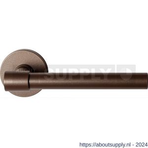 GPF Bouwbeslag Anastasius 3051.A2-05 Hipi Deux deurkruk 139 mm op ronde rozet 50x6 mm Bronze blend - S21010652 - afbeelding 1