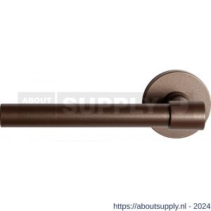GPF Bouwbeslag Anastasius 3051.A2-05 L Hipi Deux deurkruk gatdeel 139 mm op ronde rozet 50x6 mm linkswijzend Bronze blend - S21010140 - afbeelding 1