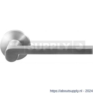 GPF Bouwbeslag RVS 3105.09-00 Tinga deurkruk op ronde rozet 50x8 mm RVS mat geborsteld - S21009281 - afbeelding 1