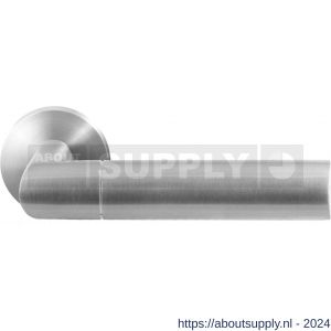 GPF Bouwbeslag RVS 3140.09-00 Nana deurkruk op ronde rozet 50x8 mm RVS mat geborsteld - S21009288 - afbeelding 1