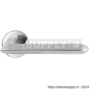 GPF Bouwbeslag RVS 3152.49-00 Wini deurkruk op ronde rozet 50x8 mm RVS gepolijst - S21013925 - afbeelding 1