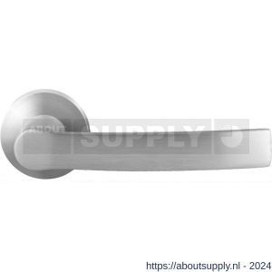 GPF Bouwbeslag RVS 3155.09-00 Kokoru deurkruk op ronde rozet 50x8 mm RVS mat geborsteld - S21009293 - afbeelding 1