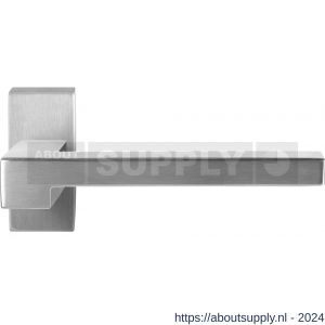 GPF Bouwbeslag RVS 3160.09-01 Raa deurkruk op rechthoekige rozet 70x32x10 mm RVS mat geborsteld - S21009294 - afbeelding 1