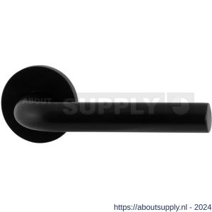 GPF Bouwbeslag Entree 600VZ L-model 19 mm deurkruk op rozet 53x6 mm zwart egaal - S21009296 - afbeelding 1
