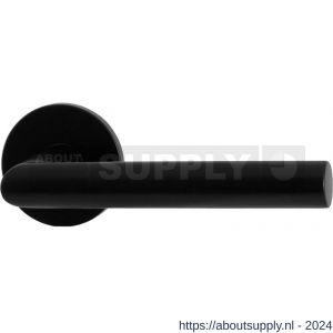 GPF Bouwbeslag Entree 610VZ L-haaks model 19 mm deurkruk op rozet 53x6 mm zwart egaal - S21009298 - afbeelding 1