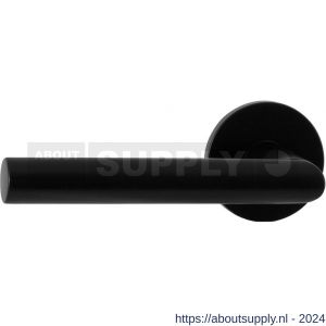 GPF Bouwbeslag Entree 610VZL L-haaks model 19 mm deurkruk gatdeel op rozet 53x6 mm linkswijzend zwart egaal - S21010206 - afbeelding 1