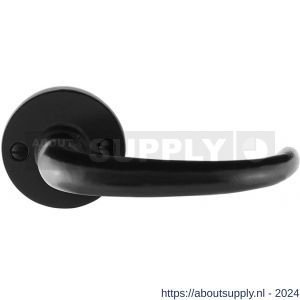 GPF bouwbeslag GPF6205.00 smeedijzer zwart Uhka deurkruk op ronde rozet 53x5 mm - Y21009008 - afbeelding 1