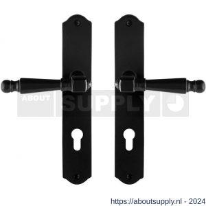 GPF bouwbeslag GPF6210.60 smeedijzer zwart Mela deurkruk op schild PC 72 mm 238x41x4 mm - Y21009440 - afbeelding 1