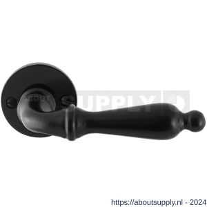 GPF bouwbeslag GPF6215.00 smeedijzer zwart Muki deurkruk op ronde rozet 53x5 mm - Y21009010 - afbeelding 1