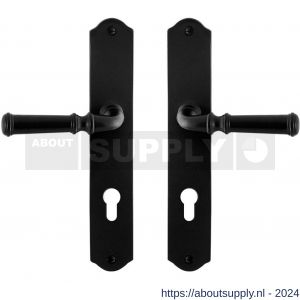 GPF bouwbeslag GPF6220.60 smeedijzer zwart Meri deurkruk op schild PC 72 mm 238x41x4 mm - Y21009462 - afbeelding 1