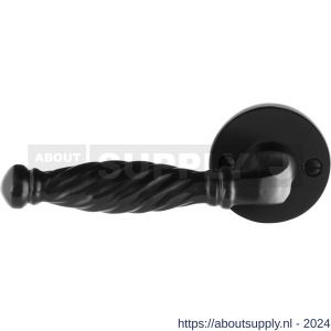 GPF bouwbeslag GPF6225.00L/R smeedijzer zwart Tuli deurkruk gatdeel op ronde rozet 53x5 mm links-rechtswijzend - Y21009591 - afbeelding 1