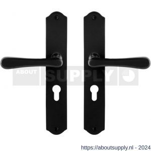 GPF bouwbeslag GPF6240.60 smeedijzer zwart Paju deurkruk op schild PC 55 mm 238x41x4 mm - Y21009505 - afbeelding 1