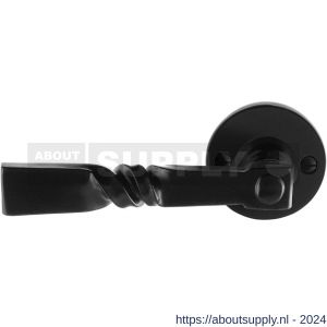 GPF bouwbeslag GPF6245.00L/R smeedijzer zwart Nokka deurkruk gatdeel op ronde rozet 53x5 mm links-rechtswijzend - Y21009595 - afbeelding 1
