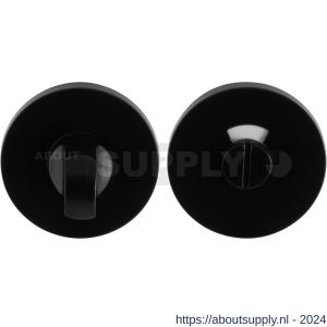 GPF Bouwbeslag Entree 6903VZ toiletgarnituur rond 53x6 mm stift 8 mm met rood-wit indicator zwart egaal - S21011406 - afbeelding 1