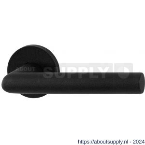 GPF Bouwbeslag Entree 810VZ L-haaks model 19 mm deurkruk op rozet 53x6 mm zwart structuur - S21009306 - afbeelding 1