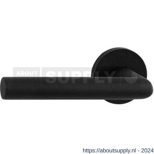 GPF Bouwbeslag Entree 810VZL L-haaks model 19 mm deurkruk gatdeel op rozet 53x6 mm linkswijzend zwart structuur - S21010222 - afbeelding 1