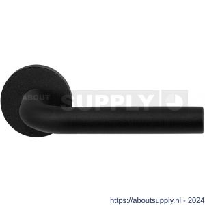 GPF Bouwbeslag ZwartWit 8200.61-00 Aka deurkruk op ronde rozet 50x8 mm zwart - S21009312 - afbeelding 1