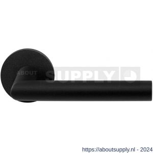 GPF Bouwbeslag ZwartWit 8210.61-00 Toi deurkruk op ronde rozet 50x8 mm zwart - S21009314 - afbeelding 1