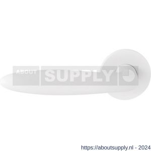 GPF Bouwbeslag Entree 822VWL Sigaar model deurkruk gatdeel op rozet 53x6 mm linkswijzend wit structuur - S21010282 - afbeelding 1