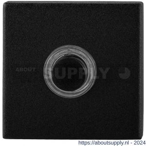 GPF Bouwbeslag ZwartWit 8826.02 deurbel beldrukker vierkant 50x50x8 mm met zwarte button zwart - S21000171 - afbeelding 1
