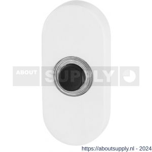 GPF Bouwbeslag ZwartWit 8826.44 deurbel beldrukker ovaal 70x32x10 mm met zwarte button wit - S21008855 - afbeelding 1