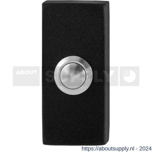 GPF Bouwbeslag ZwartWit 8827.01 deurbel beldrukker rechthoekig 70x32x10 mm met RVS button zwart - S21008954 - afbeelding 1