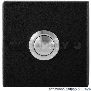 GPF Bouwbeslag ZwartWit 8827.02 deurbel beldrukker vierkant 50x50x8 mm met RVS button zwart - S21008955 - afbeelding 1