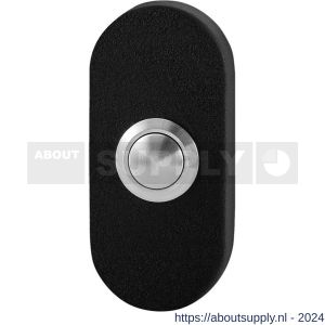 GPF Bouwbeslag ZwartWit 8827.04 deurbel beldrukker ovaal 70x32x10 mm met RVS button zwart - S21008956 - afbeelding 1